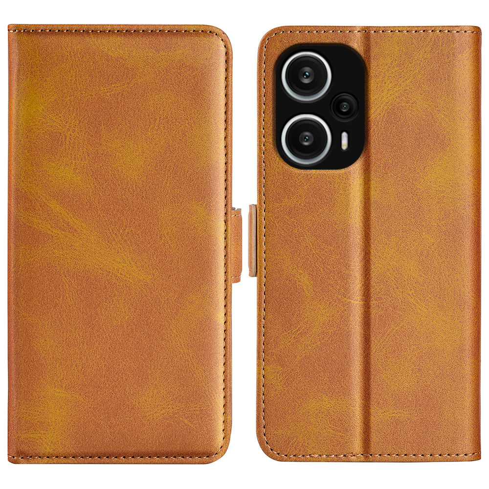 For Xiaomi Redmi Note 12 Turbo / Poco F5 5G Wallet Flip Phone Cover Calf Texture PU Leather Stand Folio Case