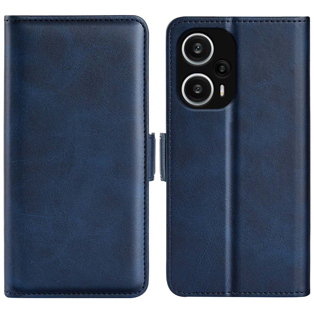 For Xiaomi Redmi Note 12 Turbo / Poco F5 5G Wallet Flip Phone Cover Calf Texture PU Leather Stand Folio Case
