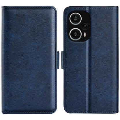 For Xiaomi Redmi Note 12 Turbo / Poco F5 5G Wallet Flip Phone Cover Calf Texture PU Leather Stand Folio Case