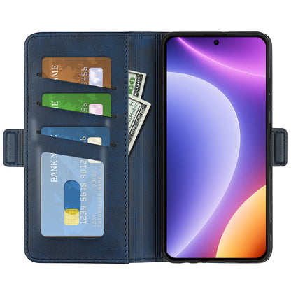 For Xiaomi Redmi Note 12 Turbo / Poco F5 5G Wallet Flip Phone Cover Calf Texture PU Leather Stand Folio Case