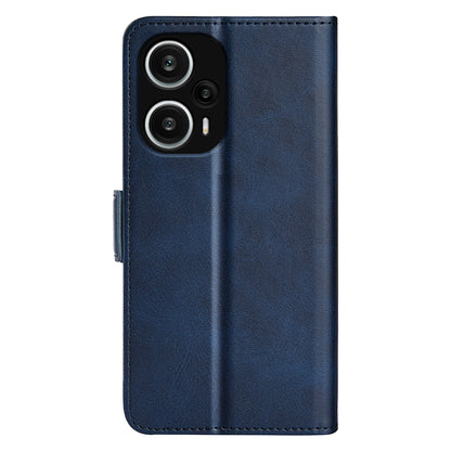 For Xiaomi Redmi Note 12 Turbo / Poco F5 5G Wallet Flip Phone Cover Calf Texture PU Leather Stand Folio Case