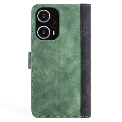 For Xiaomi Redmi Note 12 Turbo / Poco F5 5G PU Leather Wallet Phone Cover Dual-color Splicing Stand Case
