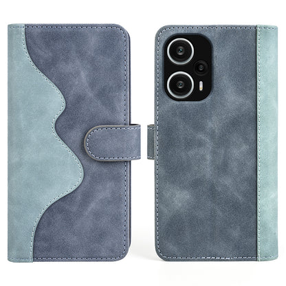 For Xiaomi Redmi Note 12 Turbo / Poco F5 5G PU Leather Wallet Phone Cover Dual-color Splicing Stand Case