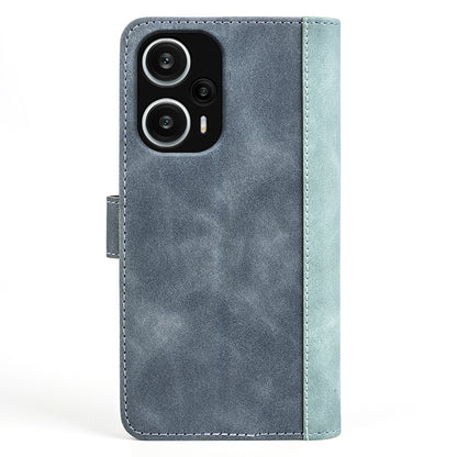 For Xiaomi Redmi Note 12 Turbo / Poco F5 5G PU Leather Wallet Phone Cover Dual-color Splicing Stand Case