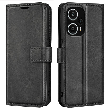 For Xiaomi Redmi Note 12 Turbo / Poco F5 5G Calf Texture Stand Wallet Square Magnetic Closure PU Leather Phone Case