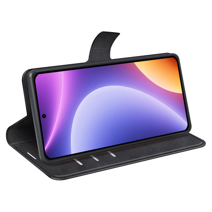 For Xiaomi Redmi Note 12 Turbo / Poco F5 5G Calf Texture Stand Wallet Square Magnetic Closure PU Leather Phone Case