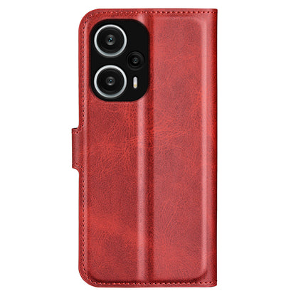 For Xiaomi Redmi Note 12 Turbo / Poco F5 5G Calf Texture Stand Wallet Square Magnetic Closure PU Leather Phone Case