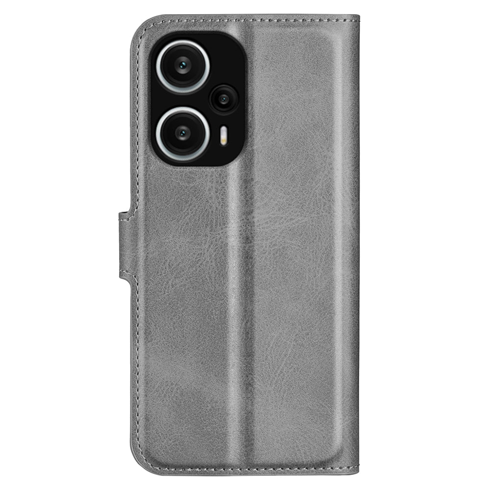For Xiaomi Redmi Note 12 Turbo / Poco F5 5G Calf Texture Stand Wallet Square Magnetic Closure PU Leather Phone Case