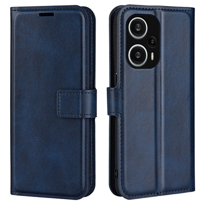 For Xiaomi Redmi Note 12 Turbo / Poco F5 5G Calf Texture Stand Wallet Square Magnetic Closure PU Leather Phone Case