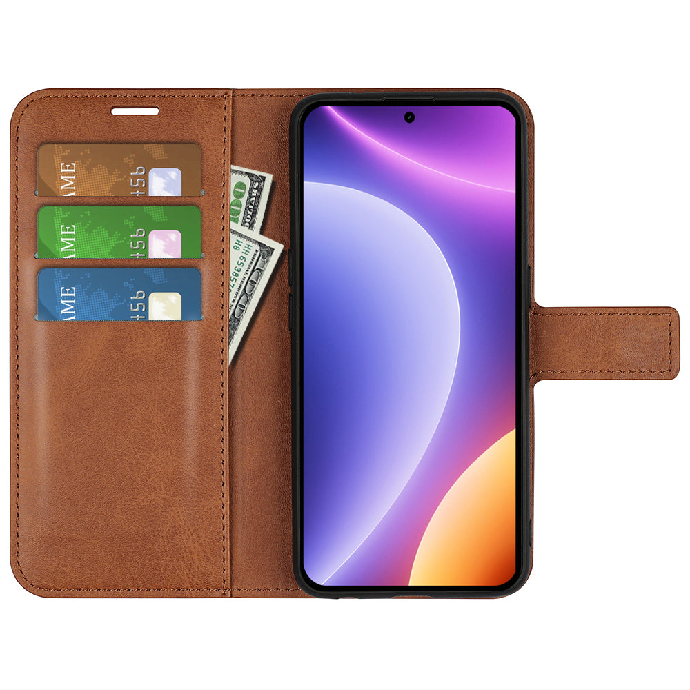 For Xiaomi Redmi Note 12 Turbo / Poco F5 5G Calf Texture Stand Wallet Square Magnetic Closure PU Leather Phone Case