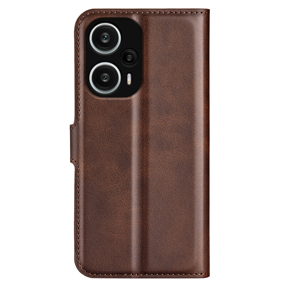 For Xiaomi Redmi Note 12 Turbo / Poco F5 5G Calf Texture Stand Wallet Square Magnetic Closure PU Leather Phone Case