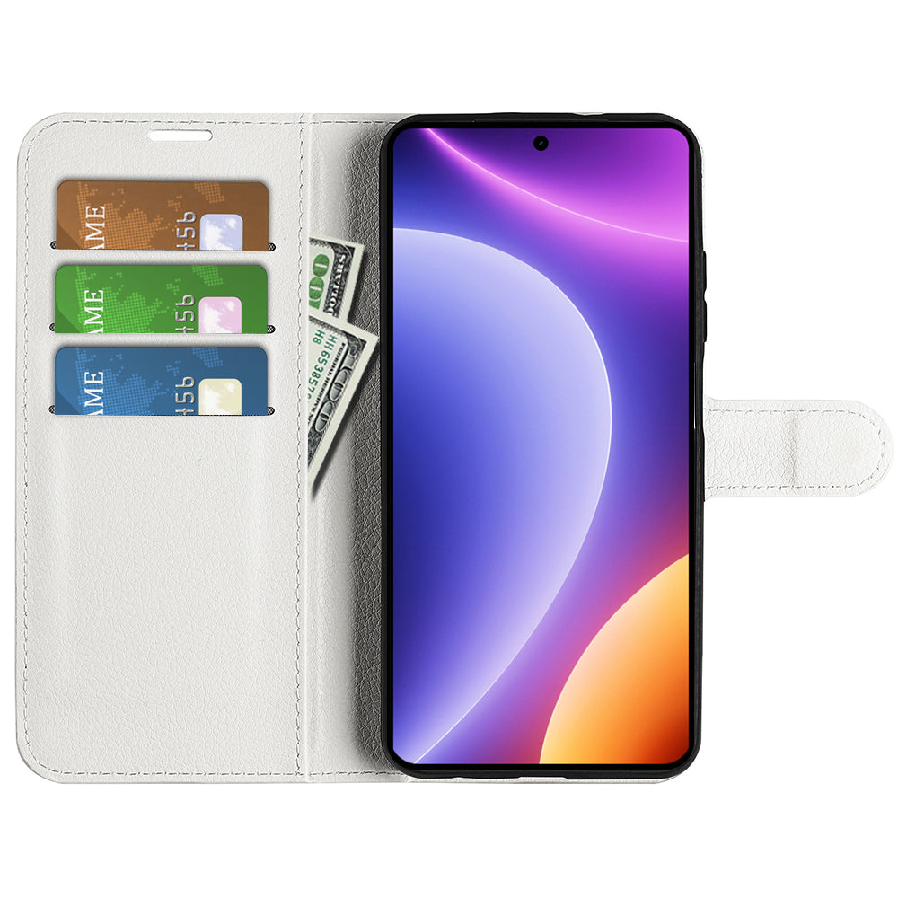 Stand Case for Xiaomi Redmi Note 12 Turbo / Poco F5 5G PU Leather Litchi Texture Wallet Phone Cover