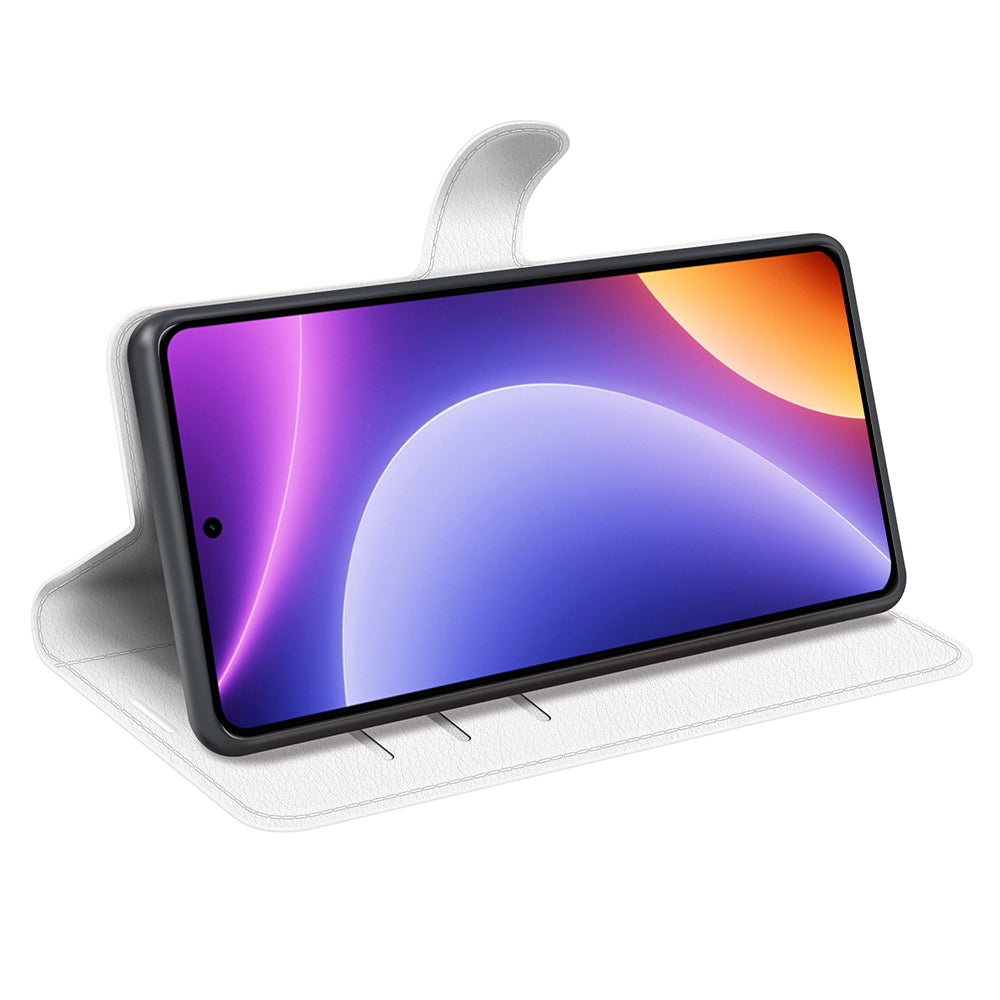 Stand Case for Xiaomi Redmi Note 12 Turbo / Poco F5 5G PU Leather Litchi Texture Wallet Phone Cover