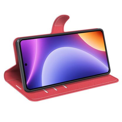 Stand Case for Xiaomi Redmi Note 12 Turbo / Poco F5 5G PU Leather Litchi Texture Wallet Phone Cover