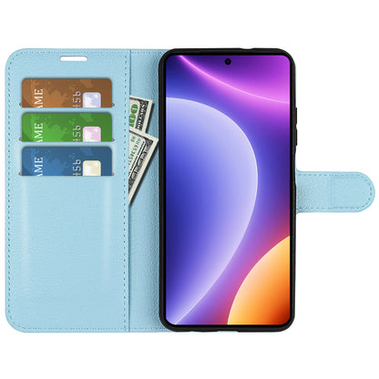 Stand Case for Xiaomi Redmi Note 12 Turbo / Poco F5 5G PU Leather Litchi Texture Wallet Phone Cover