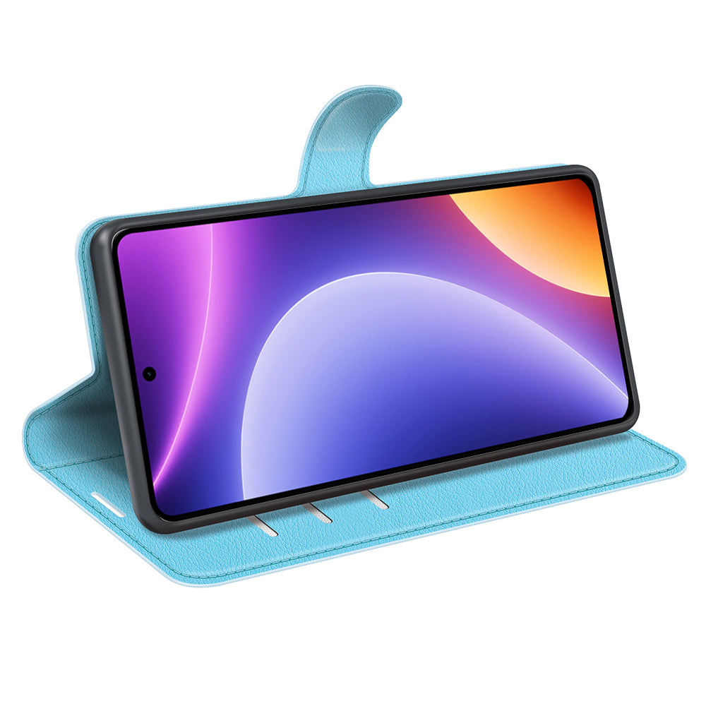 Stand Case for Xiaomi Redmi Note 12 Turbo / Poco F5 5G PU Leather Litchi Texture Wallet Phone Cover