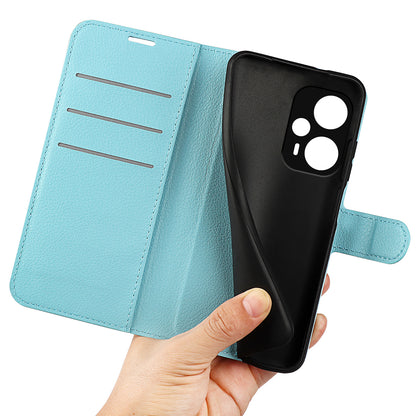 Stand Case for Xiaomi Redmi Note 12 Turbo / Poco F5 5G PU Leather Litchi Texture Wallet Phone Cover