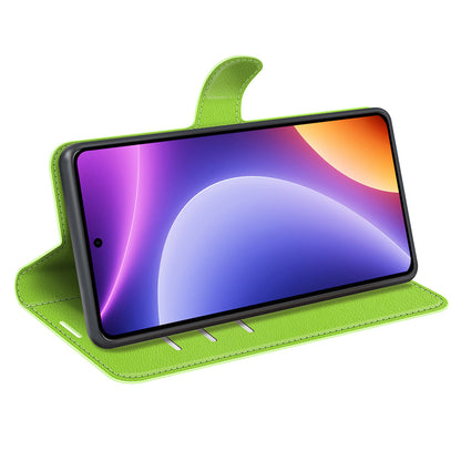 Stand Case for Xiaomi Redmi Note 12 Turbo / Poco F5 5G PU Leather Litchi Texture Wallet Phone Cover