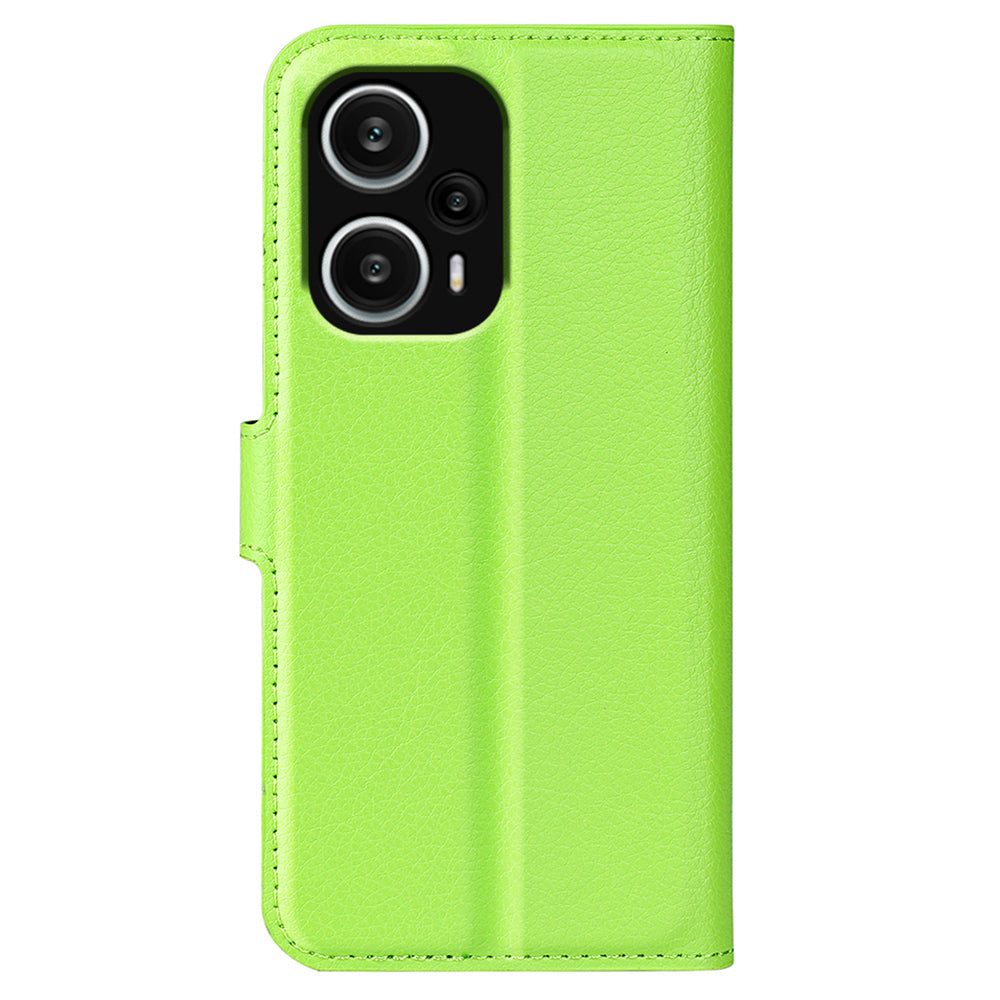 Stand Case for Xiaomi Redmi Note 12 Turbo / Poco F5 5G PU Leather Litchi Texture Wallet Phone Cover