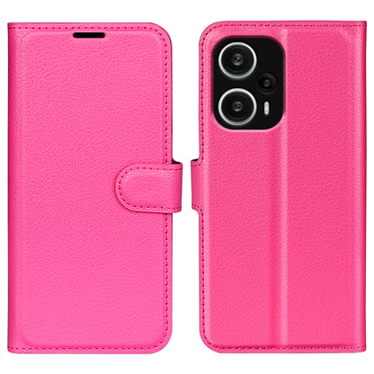 Stand Case for Xiaomi Redmi Note 12 Turbo / Poco F5 5G PU Leather Litchi Texture Wallet Phone Cover