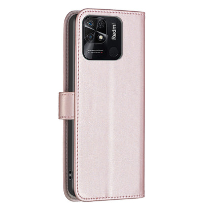 BINFEN COLOR BF17 Stand Phone Case for Xiaomi Redmi 10C 4G PU Leather Wallet Smartphone Cover