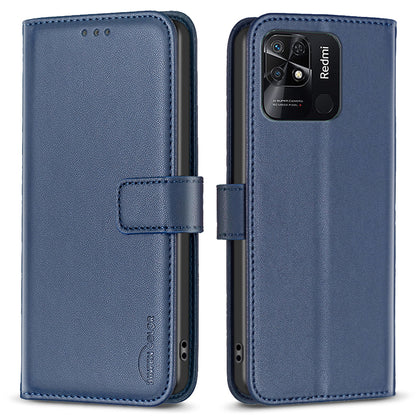 BINFEN COLOR BF17 Stand Phone Case for Xiaomi Redmi 10C 4G PU Leather Wallet Smartphone Cover
