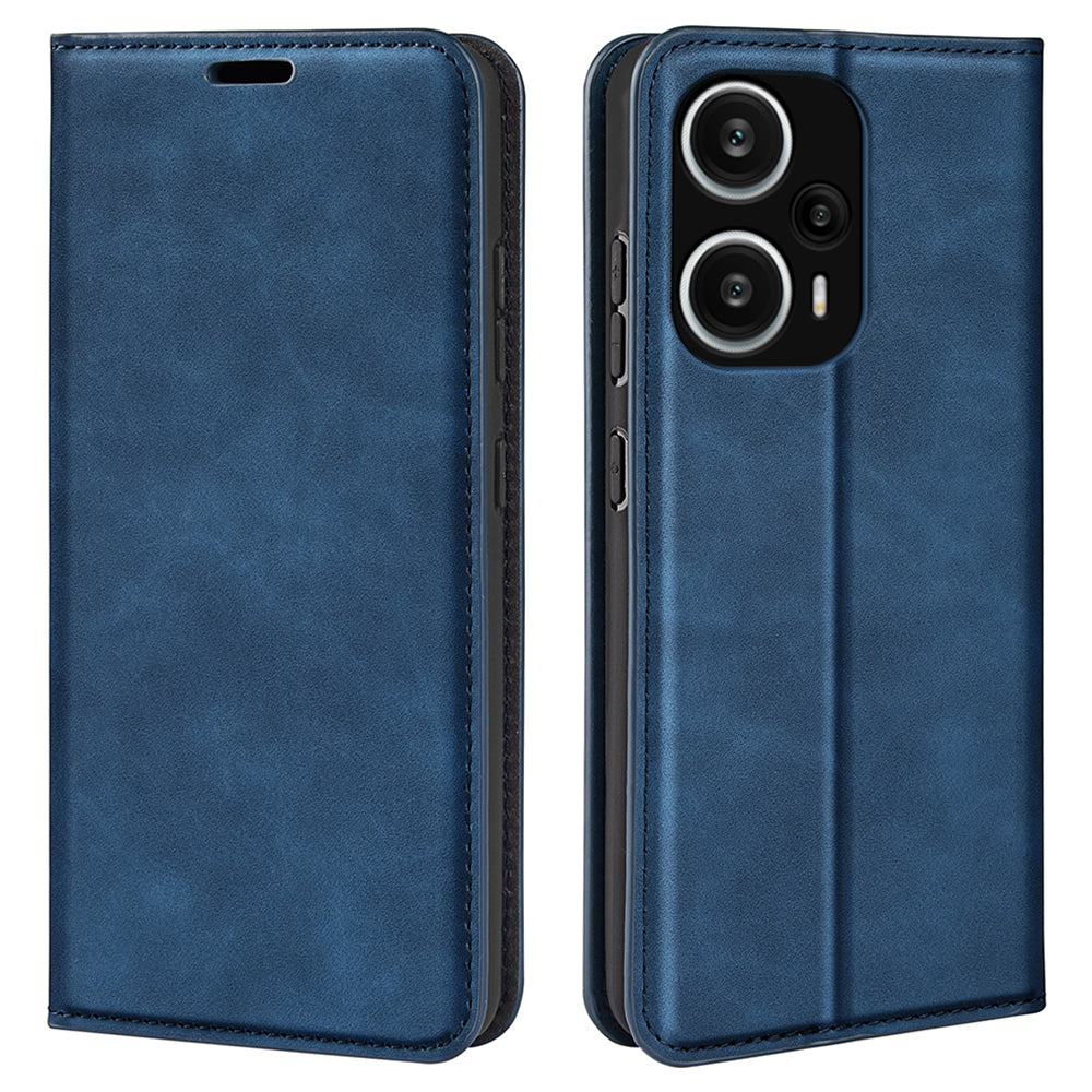 For Xiaomi Redmi Note 12 Turbo / Poco F5 5G PU Leather Wallet Flip Case Skin-touch Stand Cover