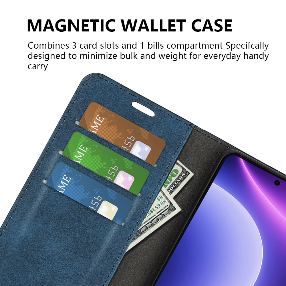 For Xiaomi Redmi Note 12 Turbo / Poco F5 5G PU Leather Wallet Flip Case Skin-touch Stand Cover