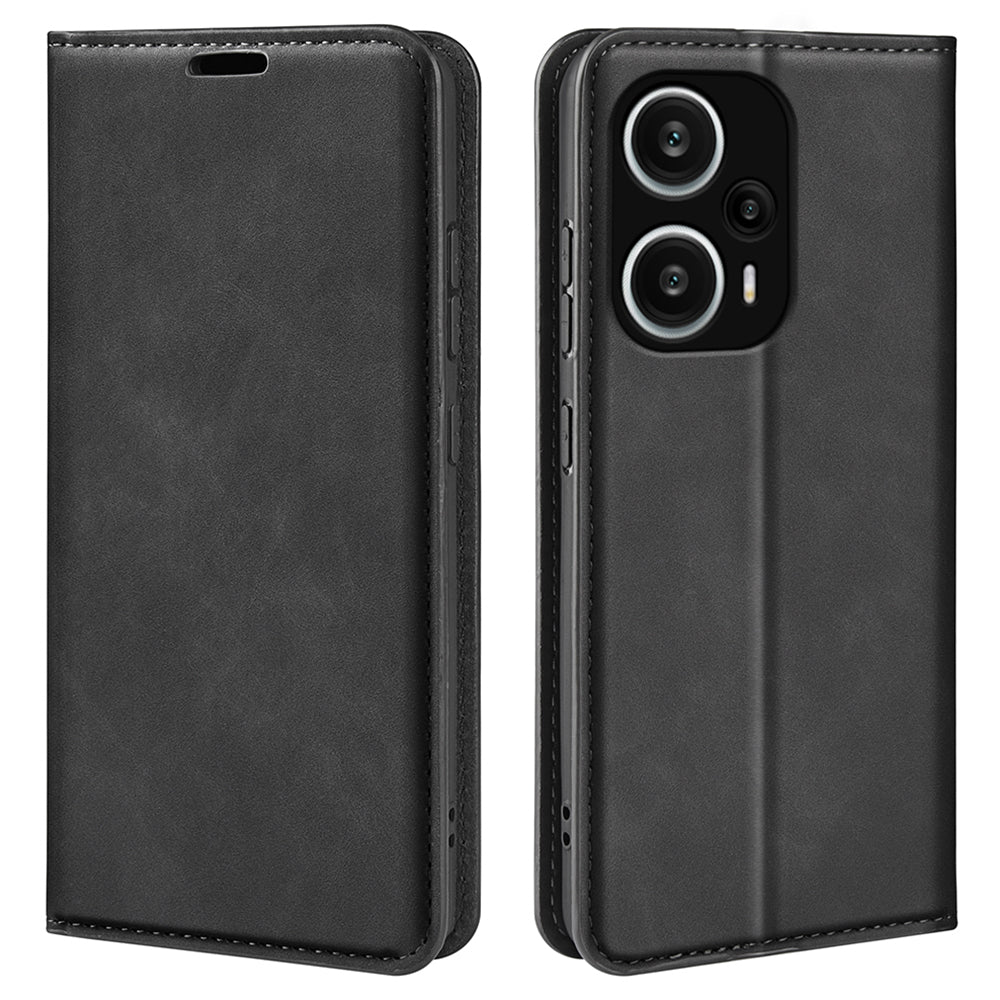 For Xiaomi Redmi Note 12 Turbo / Poco F5 5G PU Leather Wallet Flip Case Skin-touch Stand Cover