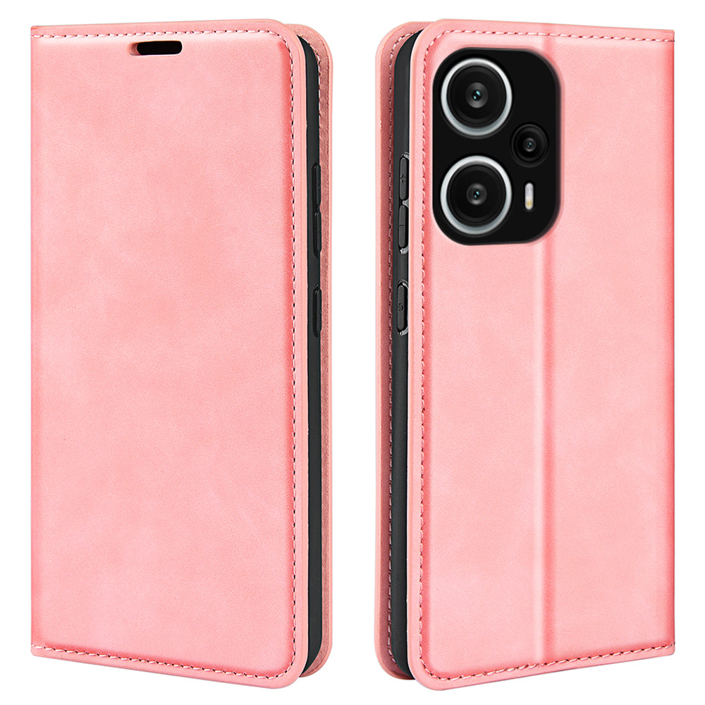 For Xiaomi Redmi Note 12 Turbo / Poco F5 5G PU Leather Wallet Flip Case Skin-touch Stand Cover