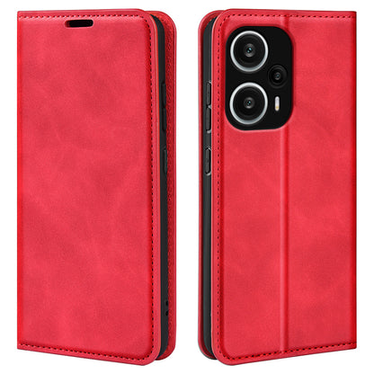 For Xiaomi Redmi Note 12 Turbo / Poco F5 5G PU Leather Wallet Flip Case Skin-touch Stand Cover