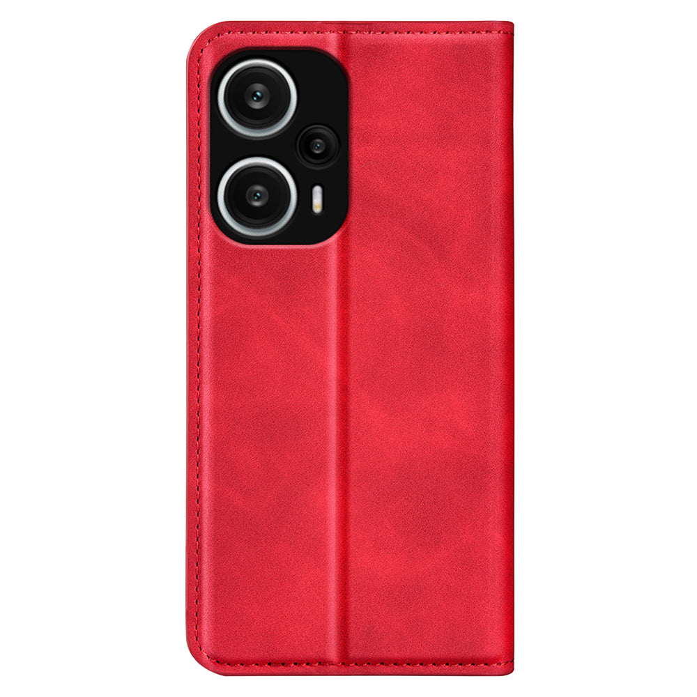 For Xiaomi Redmi Note 12 Turbo / Poco F5 5G PU Leather Wallet Flip Case Skin-touch Stand Cover