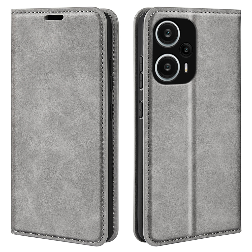 For Xiaomi Redmi Note 12 Turbo / Poco F5 5G PU Leather Wallet Flip Case Skin-touch Stand Cover