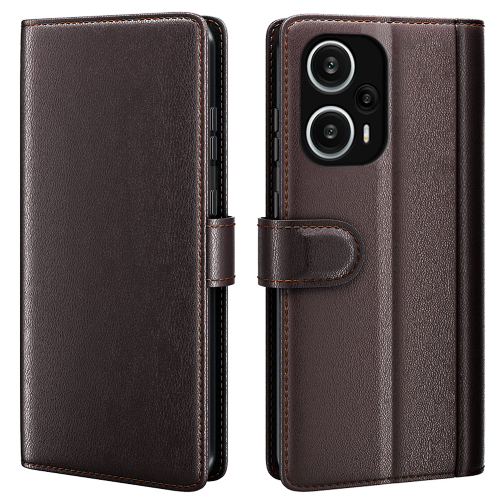 For Xiaomi Redmi Note 12 Turbo / Poco F5 5G Flip Phone Case Genuine Split Leather Wallet Stand Cover