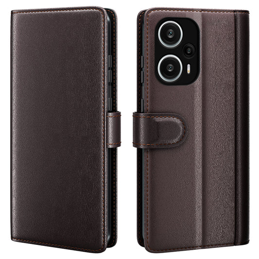For Xiaomi Redmi Note 12 Turbo / Poco F5 5G Flip Phone Case Genuine Split Leather Wallet Stand Cover