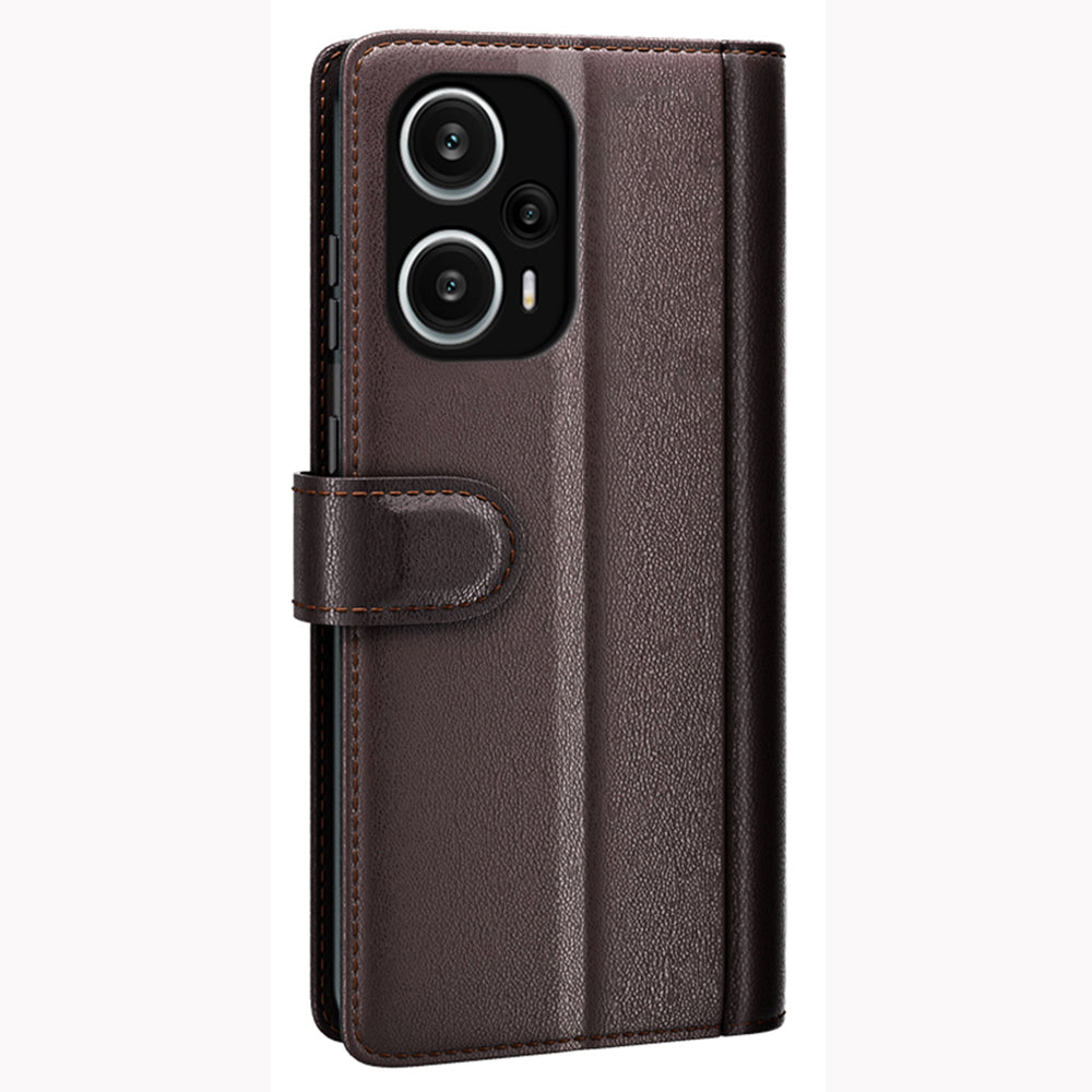 For Xiaomi Redmi Note 12 Turbo / Poco F5 5G Flip Phone Case Genuine Split Leather Wallet Stand Cover