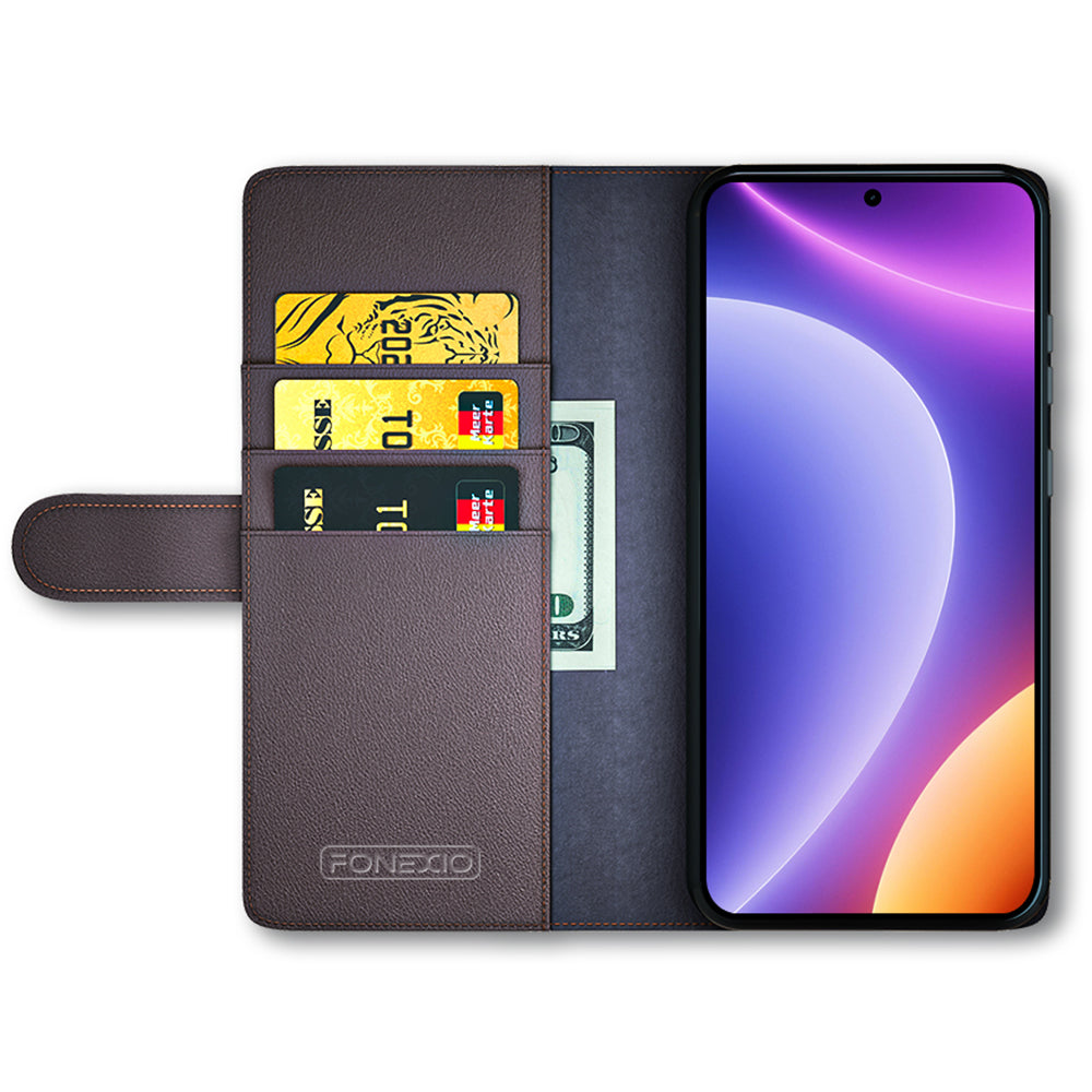 For Xiaomi Redmi Note 12 Turbo / Poco F5 5G Flip Phone Case Genuine Split Leather Wallet Stand Cover