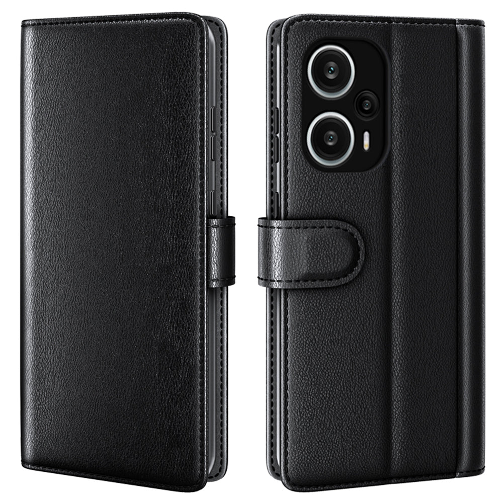 For Xiaomi Redmi Note 12 Turbo / Poco F5 5G Flip Phone Case Genuine Split Leather Wallet Stand Cover