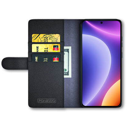 For Xiaomi Redmi Note 12 Turbo / Poco F5 5G Flip Phone Case Genuine Split Leather Wallet Stand Cover