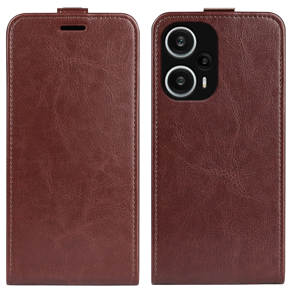Phone Case for Xiaomi Redmi Note 12 Turbo / Poco F5 5G Vertical Flip PU Leather Phone Cover with Card Slots