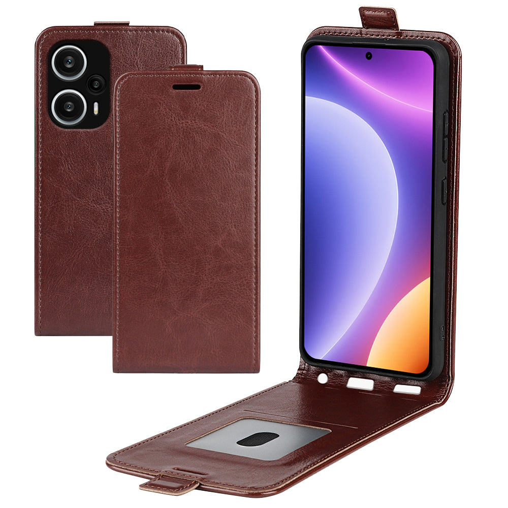 Phone Case for Xiaomi Redmi Note 12 Turbo / Poco F5 5G Vertical Flip PU Leather Phone Cover with Card Slots
