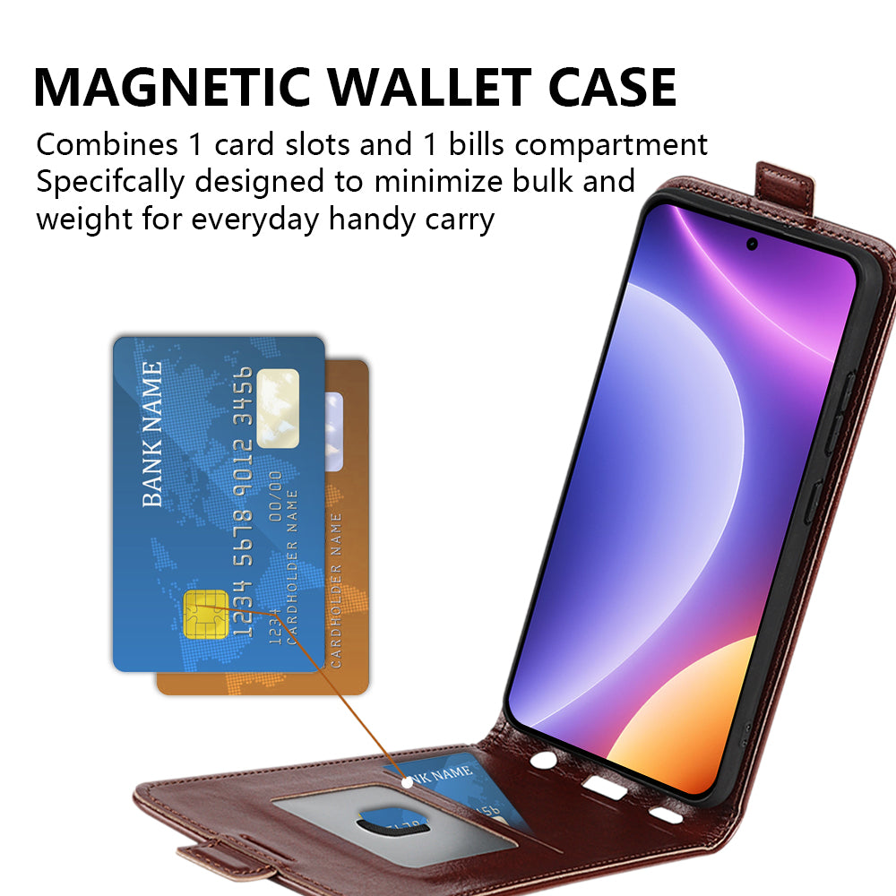 Phone Case for Xiaomi Redmi Note 12 Turbo / Poco F5 5G Vertical Flip PU Leather Phone Cover with Card Slots