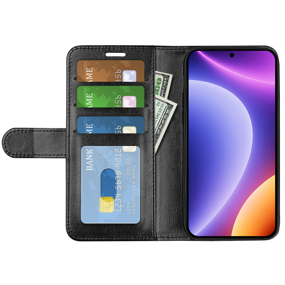 For Xiaomi Redmi Note 12 Turbo / Poco F5 5G PU Leather Phone Cover Crazy Horse Texture Wallet Stand Case