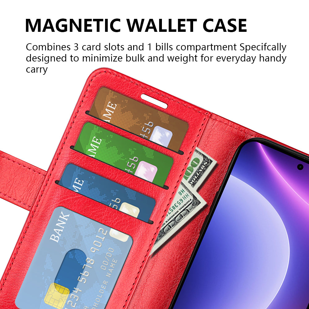 For Xiaomi Redmi Note 12 Turbo / Poco F5 5G PU Leather Phone Cover Crazy Horse Texture Wallet Stand Case