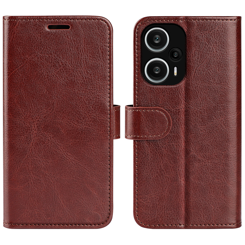 For Xiaomi Redmi Note 12 Turbo / Poco F5 5G PU Leather Phone Cover Crazy Horse Texture Wallet Stand Case