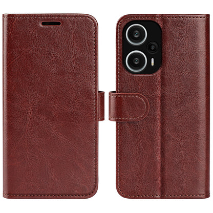 For Xiaomi Redmi Note 12 Turbo / Poco F5 5G PU Leather Phone Cover Crazy Horse Texture Wallet Stand Case