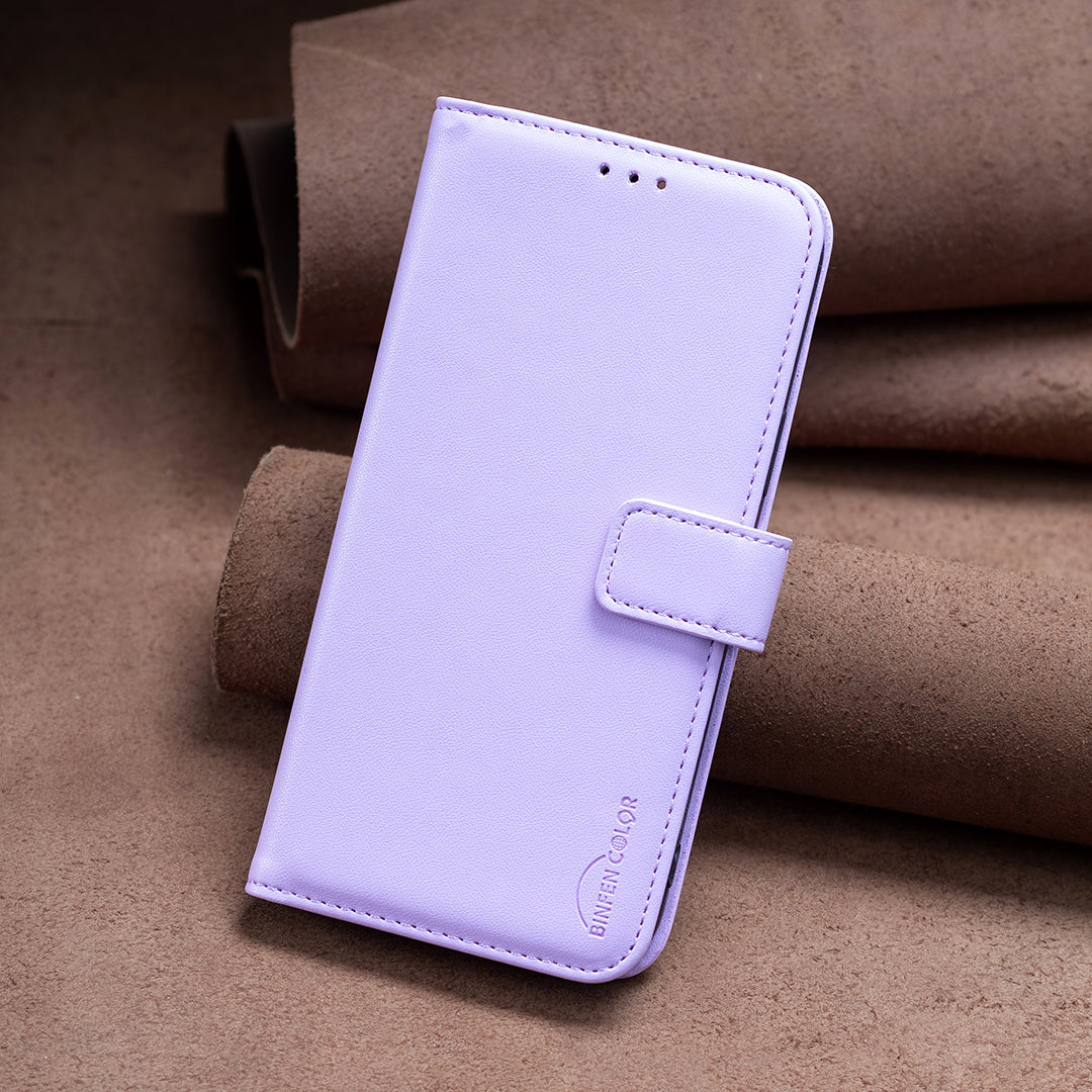 BINFEN COLOR BF17 For Xiaomi Redmi Note 12 4G Phone Stand Case PU Leather Cell Phone Wallet Cover