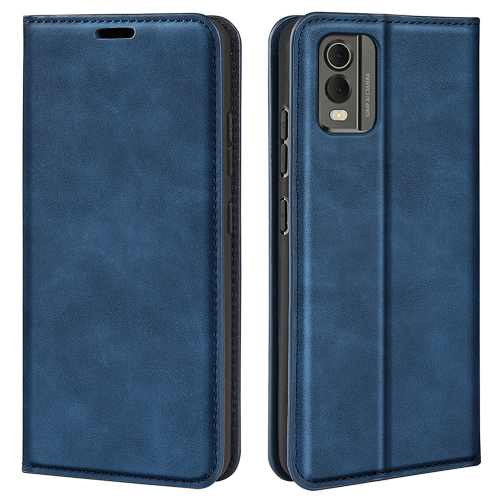 Flip Case for Nokia C32 PU Leather Wallet Skin-touch Foldable Stand Cellphone Cover