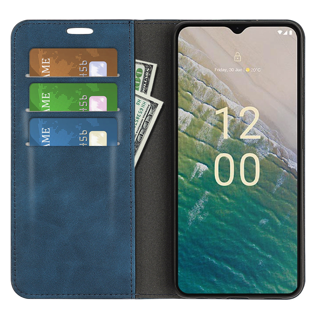 Flip Case for Nokia C32 PU Leather Wallet Skin-touch Foldable Stand Cellphone Cover
