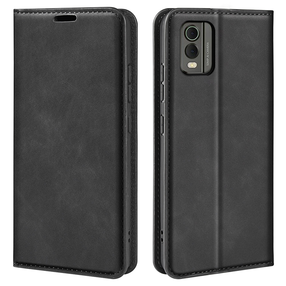 Flip Case for Nokia C32 PU Leather Wallet Skin-touch Foldable Stand Cellphone Cover